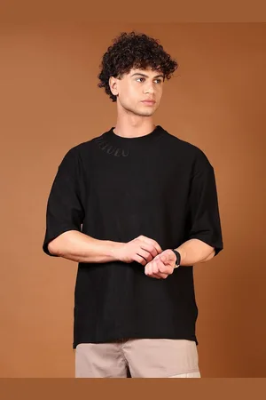 V-Mart Men Solid Round Neck Cotton Oversized T-shirt