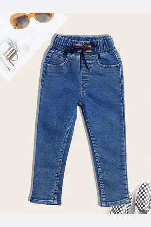 YK Boys Jogger High-Rise Light Fade Embroidered Jeans
