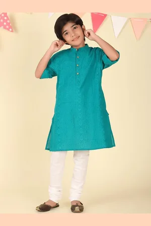 Fabindia Boys Ethnic Motifs Printed Flared Sleeves Thread Work Kurta
