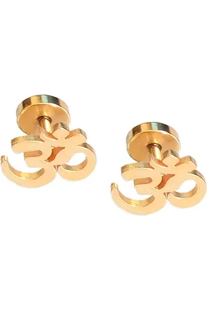 KARISHMA KREATIONS Gold-Plated Contemporary Studs Earrings