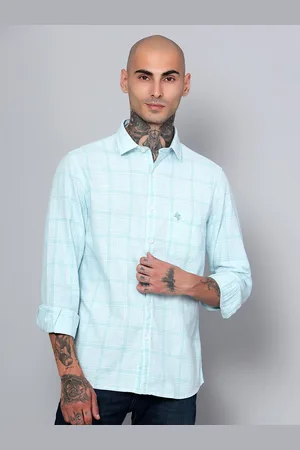 CANTABIL Comfort Opaque Checked Cotton Linen Casual Shirt