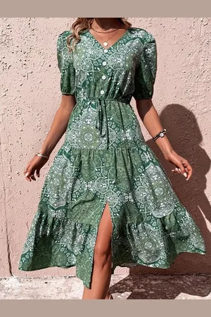 HERE&NOW Floral Print Fit & Flare Midi Dress