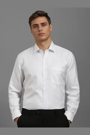 Louis Philippe Men Classic Fit Grid Tattersall Checked Cotton Formal Shirt