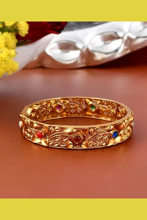 Voylla Gold-Plated & Stone-Studded Bangle