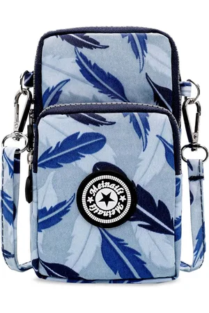 Diva Dale Women Grey & Blue Floral Printed Swagger Synthetic Sling Bag