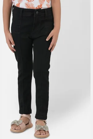 Crimsoune Club Girls Black Urban Slim Fit Stretchable Jeans