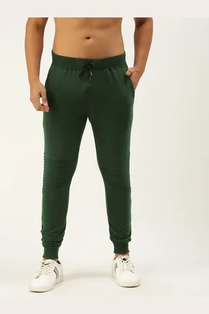 Flying Machine Men Olive Green Joggers