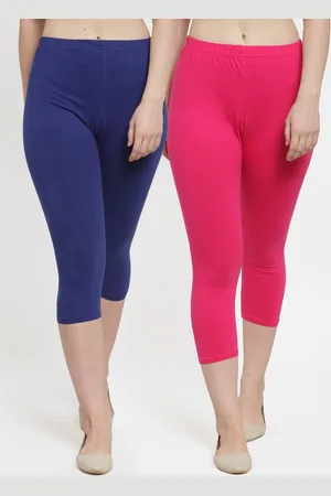 GRACIT Women Pack Of 2 Solid Three-Fourth Length Legg