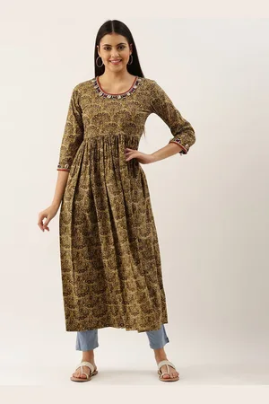 HRITIKA Women Ethnic Motifs Dyed Sequinned Anarkali Kurta