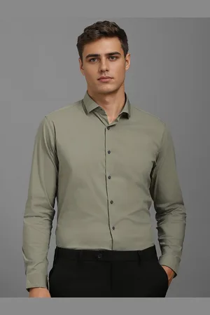 Louis Philippe Men Super Slim Fit Solid Cotton Casual Shirt