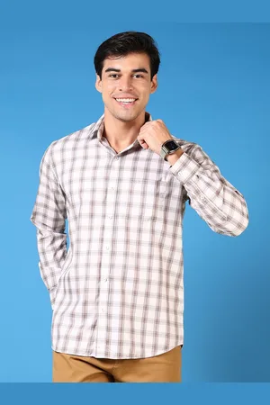 V-Mart Men Spread Collar Tartan Checked Cotton Casual Shirt