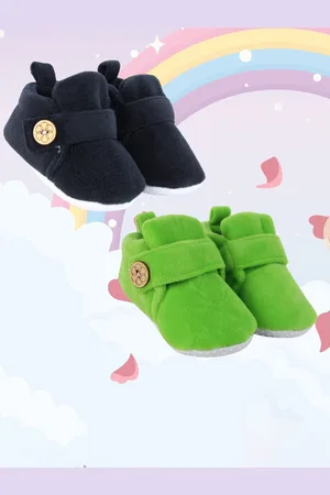 Neska Moda Pack Of 2 Kids Cotton Casual Booties