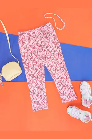 Pantaloons Girls Floral Printed Cotton Track Pants
