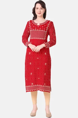Elthia Ethnic Motifs Printed Woolen Straight Kurta