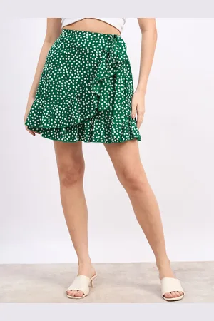 Berrylush Floral Printed High Rise Wrap Skirt