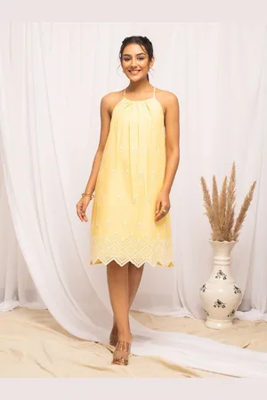 FIORRA Halter Neck A-Line Dress