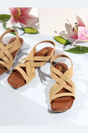 Inc 5 Women Striped Open Toe Flats