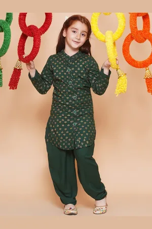 BAESD Girls Floral Printed Regular Kurti with Patiala