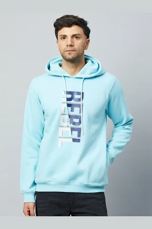 Club York Typography Printed Hooded Fleece Pullover Sweatshirt