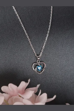 CLARA Rhodium-Plated 925 Silver Sterling Heart Pendant Chain