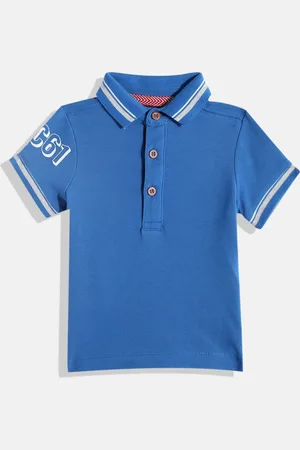 Mothercare Boys Solid Polo Collar Pure Cotton T-shirt