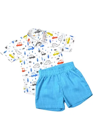 BAESD Boys Printed Pure Cotton Shirt With Shorts
