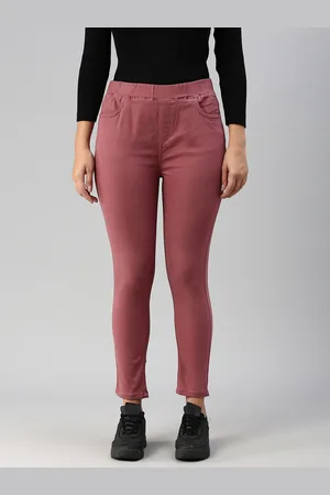 De Moza Women Mid-Rise Skinny Fit Cotton Jeggings