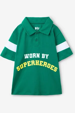 The Souled Store Boys Typography Printed Polo Collar T-shirt