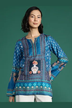 DressBerry Colourblocked Ethnic Printed A-Line Top