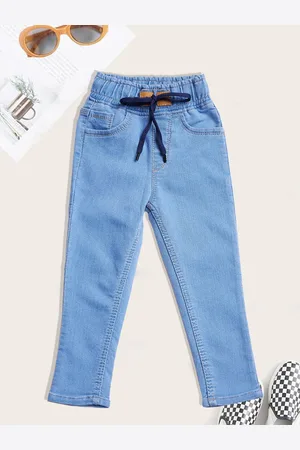 YK Boys Jogger High-Rise Light Fade Embroidered Jeans