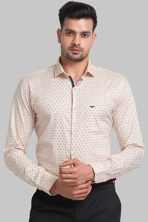 Park Avenue Men Beige Slim Fit Printed Formal Shirt