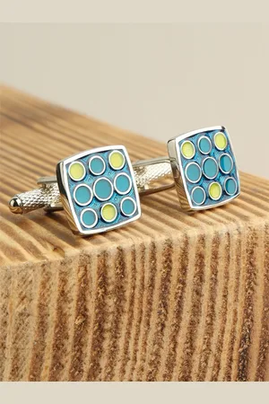 Alvaro Castagnino Blue & Silver-Toned Cufflink