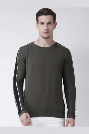 Club York Men Olive Green & Black Pullover