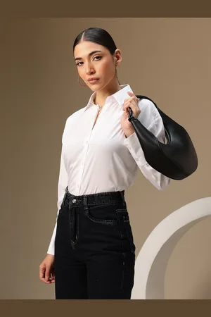 Chemistry Solid Relaxed Cutaway Collar Casual Shirt