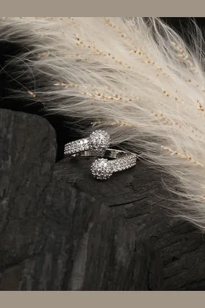 Cardinal Silver-Plated AD Studded Finger Ring