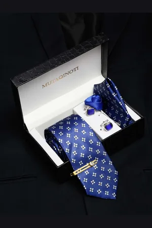 MUTAQINOTI Men Floral Necktie Accessory Gift Set