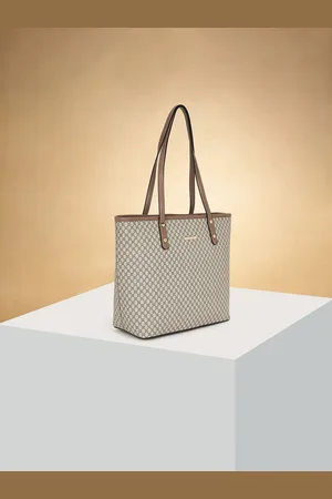 Pantaloons Colourblocked PU Oversized Shopper Tote Bag with Cut Work