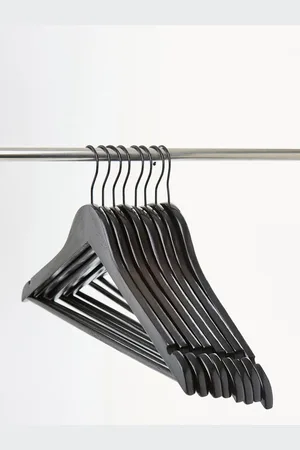 Home Centre Pacific Winston Black 8 Pieces Wooden Hangers