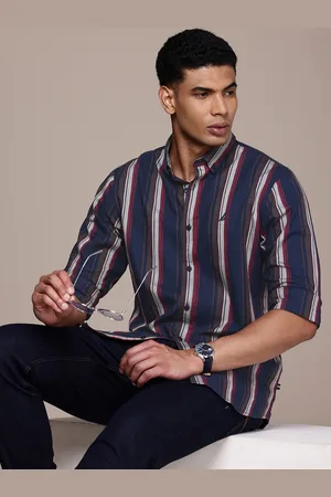 Nautica Classic Vertical Stripes Button-Down Collar Pure Cotton Casual Shirt