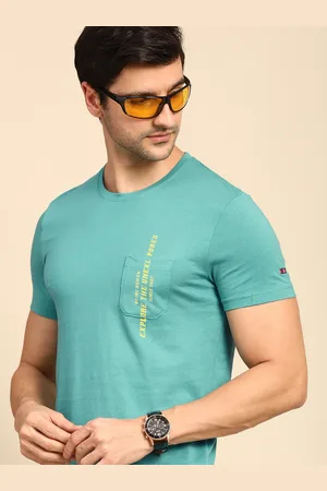 Being Human Men Blue Typography Printed Pure Cotton Pocket T-shirt