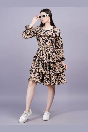 Kalini Floral Print Fit & Flare Midi Dress