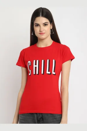 Corsica Women Regular Fit Typography Printed Round Neck Cotton T-shirt