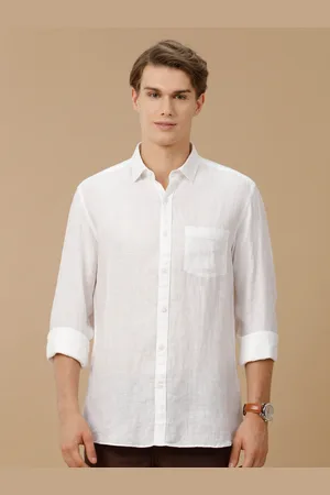 Linen Club Men Contemporary Slim Fit Solid Linen Casual Shirt