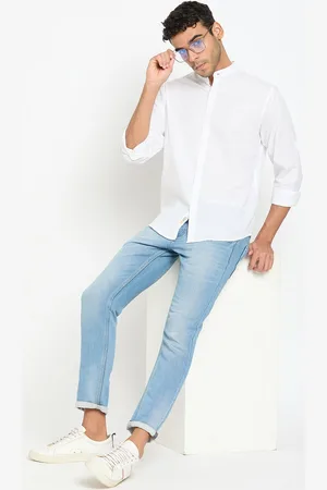 Club York Mandarin Collar Long Sleeves Cotton Casual Shirt