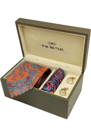 The Tie Hub Men Accessory Gift Set of Necktie with Pocket Square and Cufflink Giftset