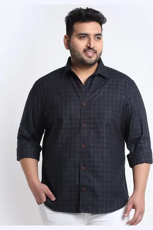 Pluss Men Plus Size Checked Casual Shirt