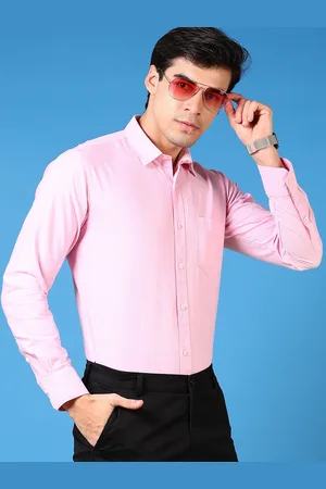 V-Mart Men Slim Fit Spread Collar Solid Cotton Formal Shirt