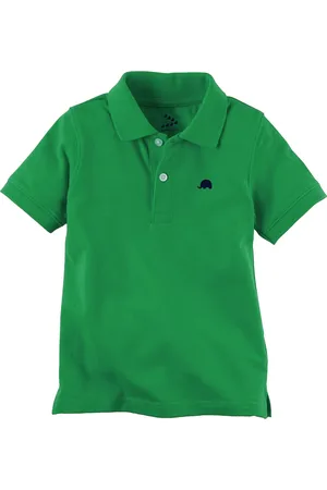 Zeezeezoo Kids Green Polo Collar Cotton T-shirt