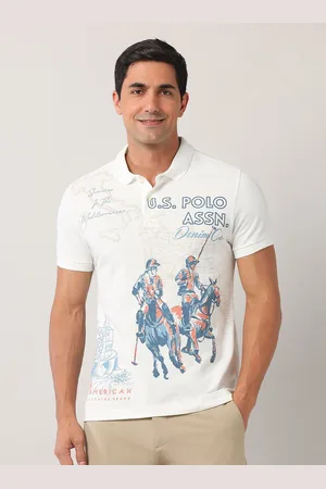Ralph Lauren Men Graphic Printed Polo Collar Cotton Slim Fit T-shirt