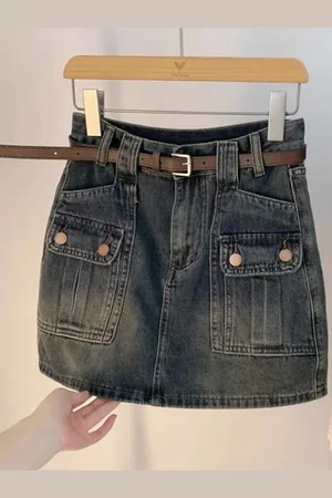 DressBerry Denim A-Line Above Knee Skirt